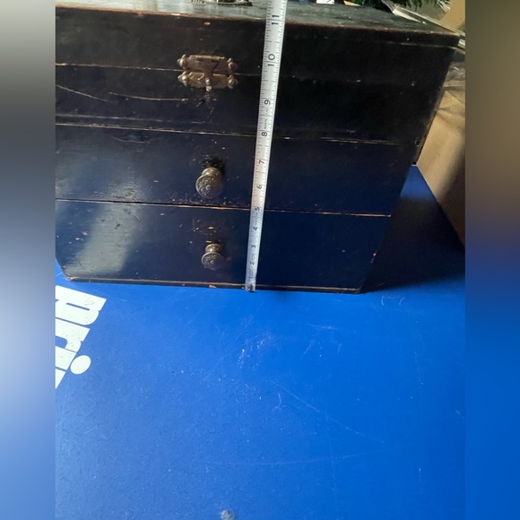 Japanese Antique Wooden Black Drawer Box Tansu Cabinet Storage Edo? Or Meiji ??! - Picture 16 of 16